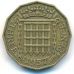 3 пенса 1957 год Великобритания Елизавета II