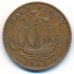 1/2 пенни 1943 год Великобритания haif penny Георг IV