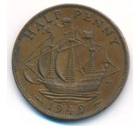 1/2 пенни 1949 год Великобритания haif penny Георг IV