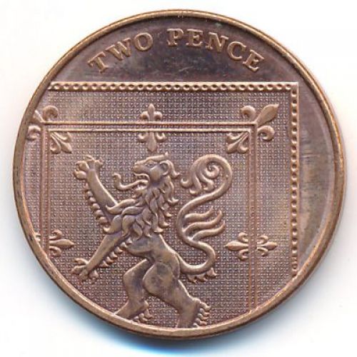 2 пенса 2008 год Великобритания Елизавета II