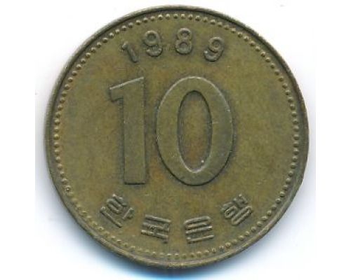 10 вон 1989 год Южная Корея