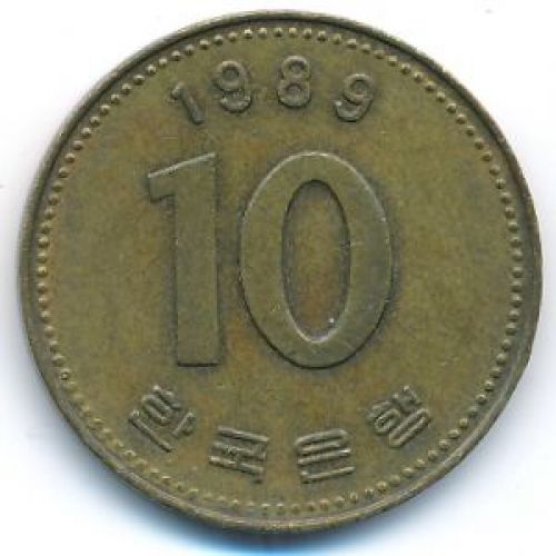 10 вон 1989 год Южная Корея
