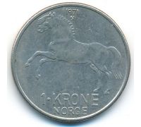 1 крона 1971 год Норвегия Лошадь