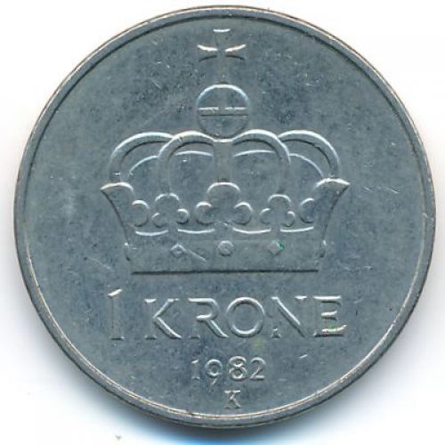 1 крона 1982 год Норвегия