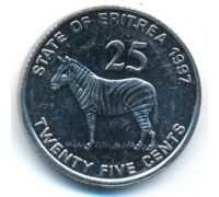 25 центов 1997 год Эритрея Зебра