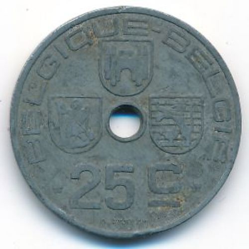 25 сентим 1942 год Бельгия BELGIQUE-BELGIE
