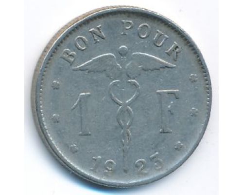 1 франк 1923 год Бельгия BELGIQUE состояние VF