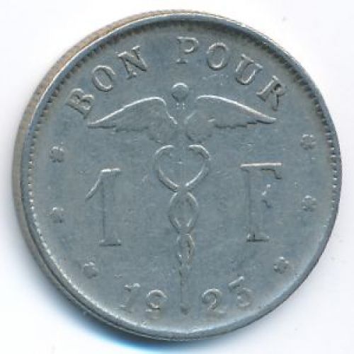 1 франк 1923 год Бельгия BELGIQUE состояние VF