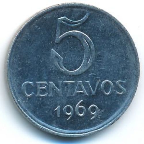 5 сентаво 1969 год Бразилия