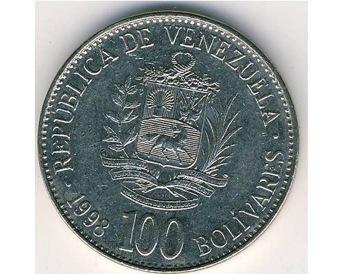 100 боливар 1998 год Венесуэла
