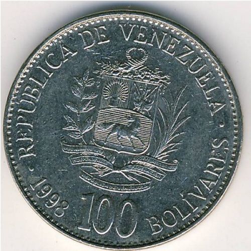 100 боливар 1998 год Венесуэла