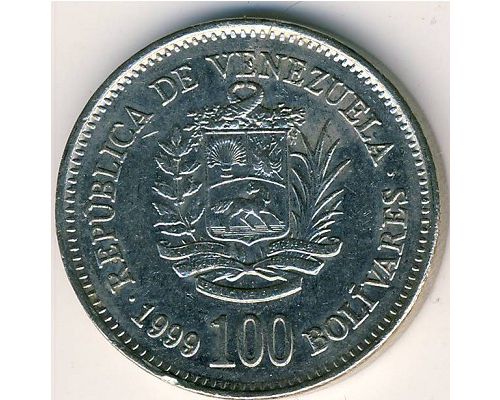 100 боливар 1999 год Венесуэла