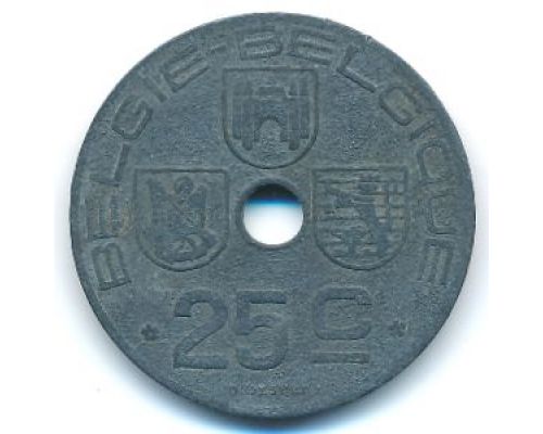 25 сентим 1943 год Бельгия BELGIE-BELGIQUE состояние VF