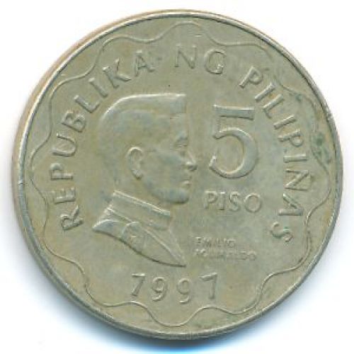 5 песо 1997 год Филиппины Эмилио Агинальдо