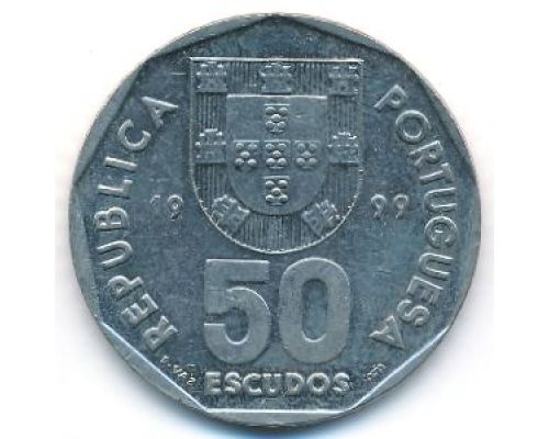 50 эскудо 1999 год Португалия Парусный Корабль