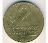 2 песо 2007 год Уругвай
