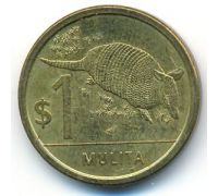 1 песо 2011 год Уругвай Девятипоясный броненосец