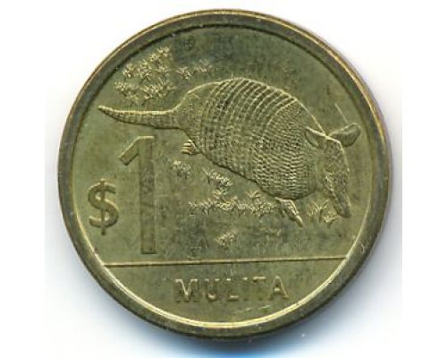 1 песо 2011 год Уругвай Девятипоясный броненосец