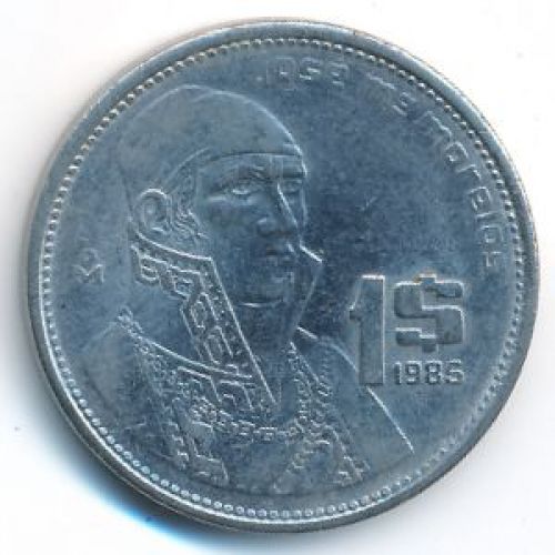 1 песо 1985 год Мексика