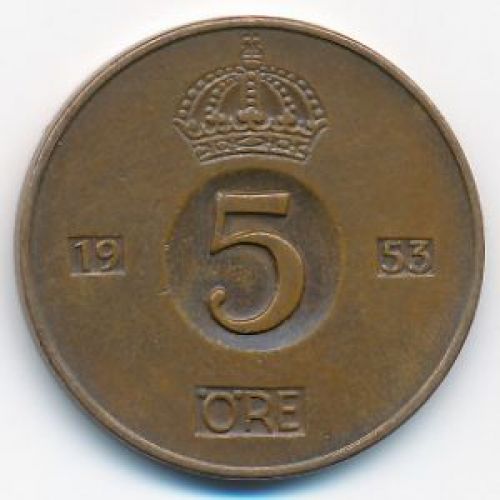 5 эре 1953 год Швеция