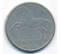 1 крона 1965 год Норвегия Лошадь
