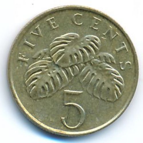 5 центов 1995 год Сингапур