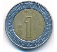 1 новый песо 2005 год Мексика