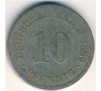 10 пфеннигов 1889 год Германия (Германская Империя) Состояние G