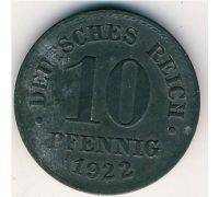 10 пфеннигов 1922 год Германия Состояние VG
