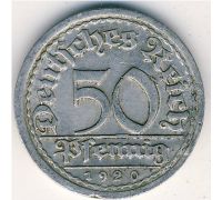 50 пфеннигов 1920 год F Германия Веймарская Республика Состояние F