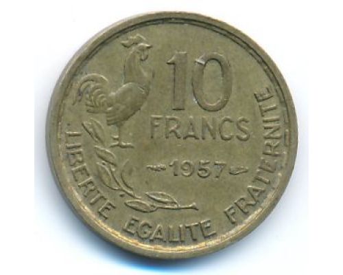 10 франков 1957 год Франция Петух