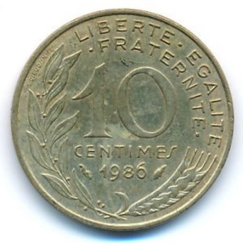 10 сентим 1986 год Франция