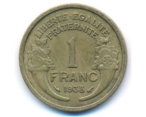 1 франк 1938 год Франция состояние VF