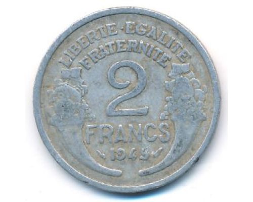 2 франка 1945 год Франция