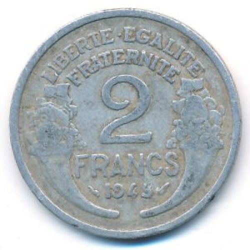 2 франка 1945 год Франция