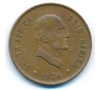 2 цента 1976 год ЮАР Якобус Йоханнес Фуше