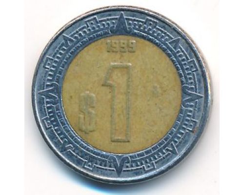 1 новый песо 1999 год Мексика