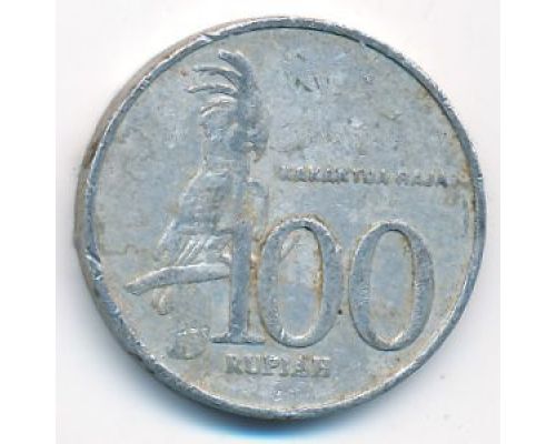 100 рупий 2001 год Индонезия Какаду Состояние F