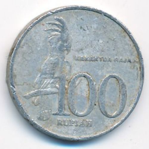 100 рупий 2001 год Индонезия Какаду Состояние F