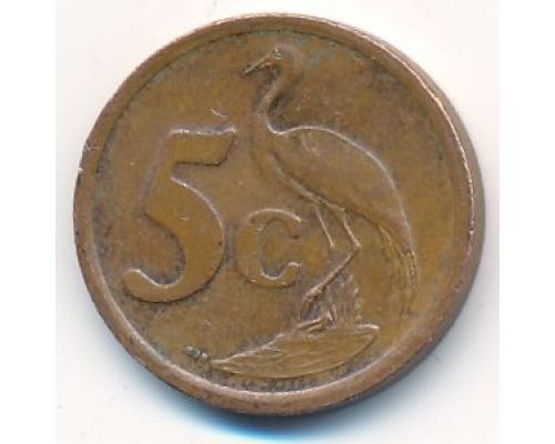 5 центов 2008 год ЮАР Журавль
