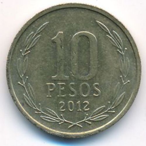 10 песо 2012 год Чили
