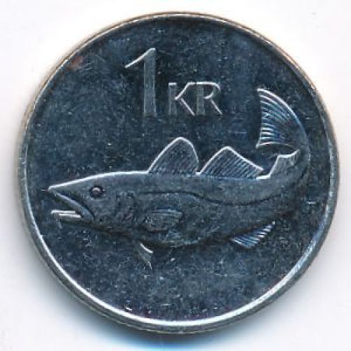 1 крона 2006 год Исландия Треска