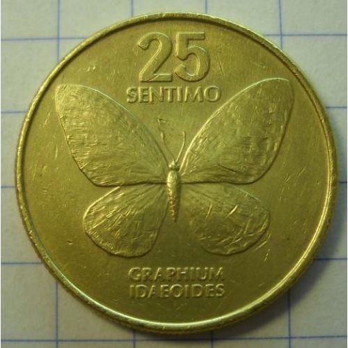 25 сентимо 1988 год Филиппины. Бабочка