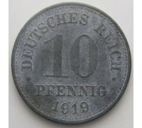 10 пфеннигов 1919 год Германия Состояние VG