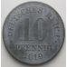 10 пфеннигов 1919 год Германия Состояние VG