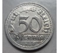 50 пфеннигов 1920 год D Германия Веймарская Республика Состояние F