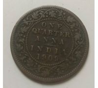 1/4 анны 1909 год Британская Индия Эдуард VII