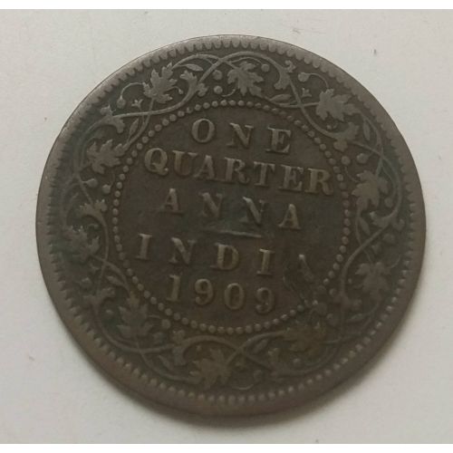 1/4 анны 1909 год Британская Индия Эдуард VII