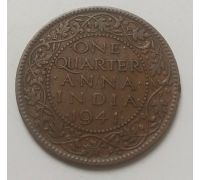 1/4 анны 1941 год Британская Индия Георг VI