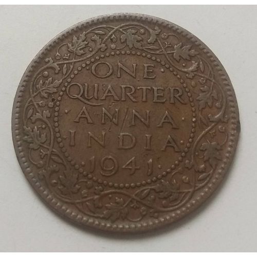 1/4 анны 1941 год Британская Индия Георг VI